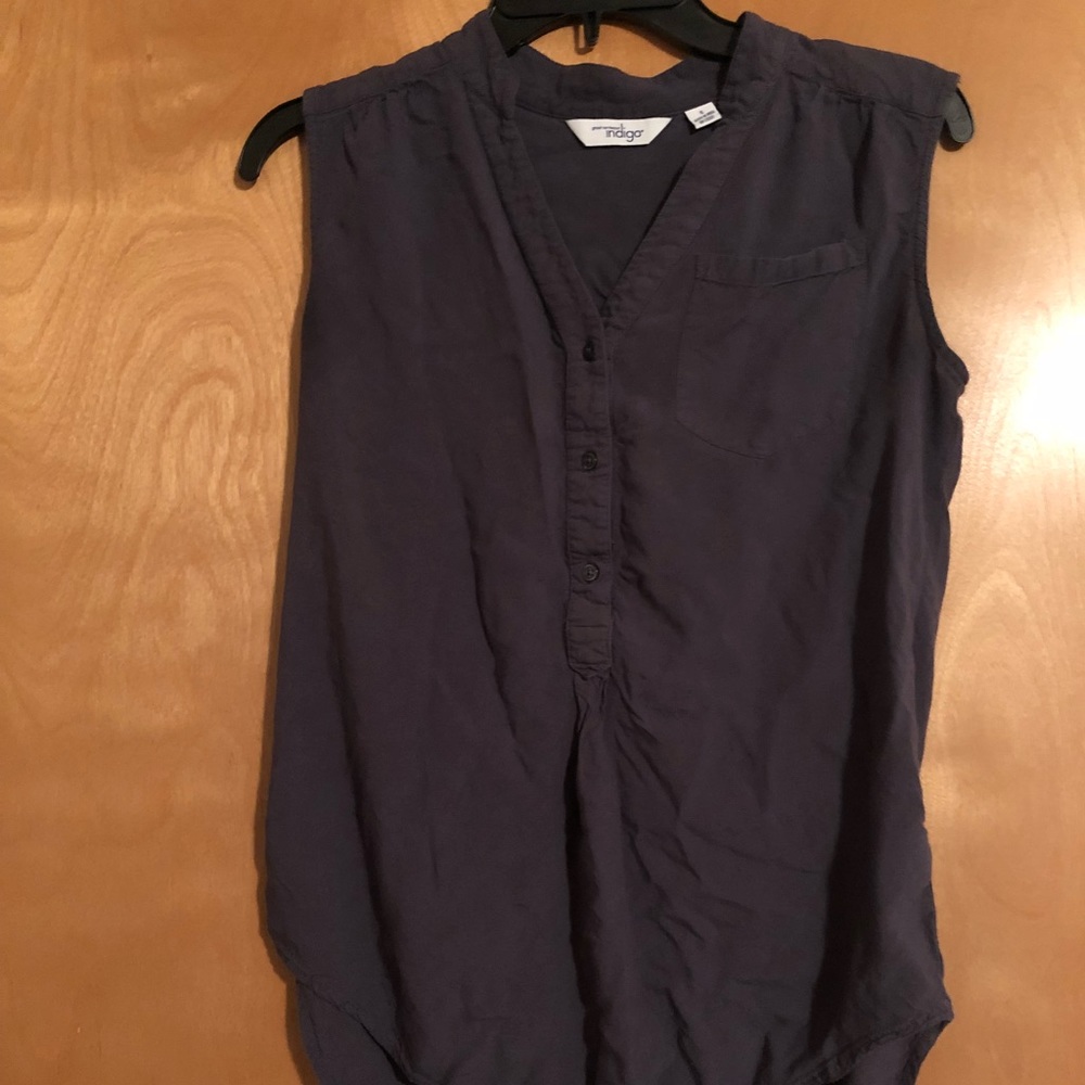 SOLD ❌ Indigo button up tank